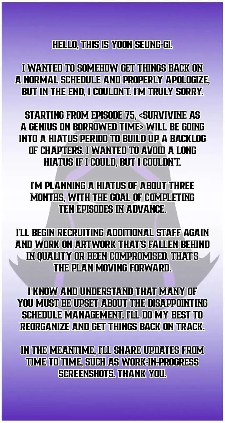 Surviving as a Genius on Borrowed Time chapter 75 page 1